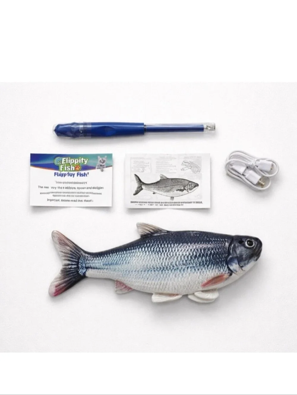 Blue Interactive Flipping Fish Toy